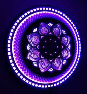Flower Mandala Glowing LED home Wall Art decoration - Trancentral Shop