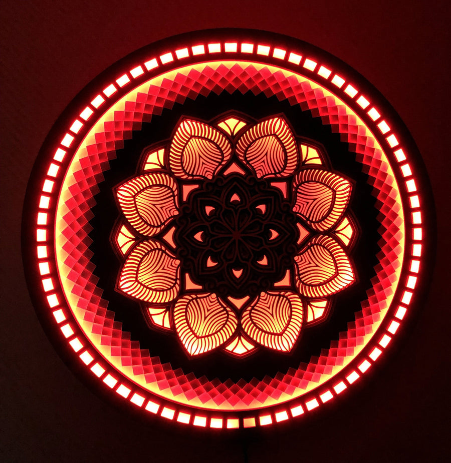 Flower Mandala Glowing LED home Wall Art decoration - Trancentral Shop