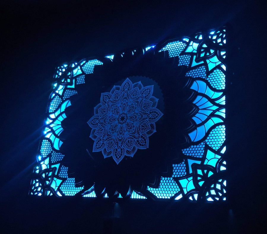 Flower Mandala with Glowing LED light and build in mirror - Trancentral Shop