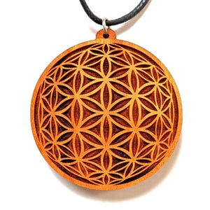 Flower of Life Orb Hardwood Pendant - Trancentral Shop