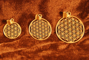 Flower of Life Pendant - Brass - Trancentral Shop