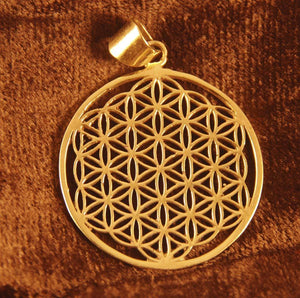 Flower of Life Pendant - Brass - Trancentral Shop