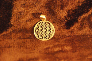 Flower of Life Pendant - Brass - Trancentral Shop