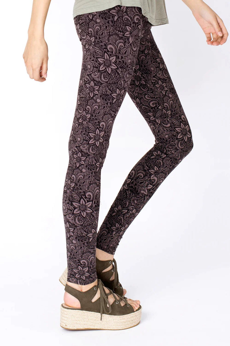 FLOWER TIGHTS CHARCOAL - Trancentral Shop