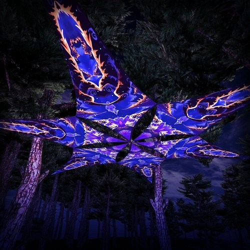 UV Canopy 12 Petals Fluorescent Psychedelic Trance Ceiling Party Festival  Deco