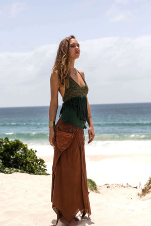 FOREST SKIRT RUST BROWN - Trancentral Shop