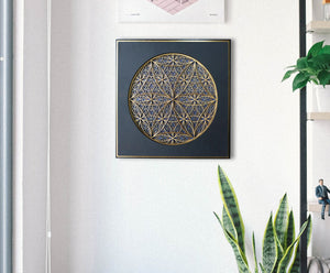 Framed Mandala “Sacred Seeds” Mini Mandala Wall Decor. - Trancentral Shop