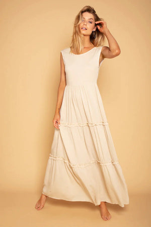 FRILL DRESS BEIGE - Trancentral Shop