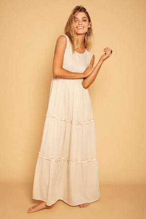 FRILL DRESS BEIGE - Trancentral Shop