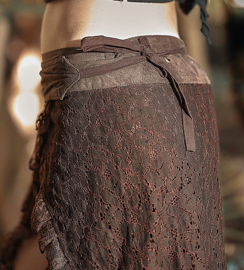 GAIA SKIRT RMX DARK BROWN - Trancentral Shop