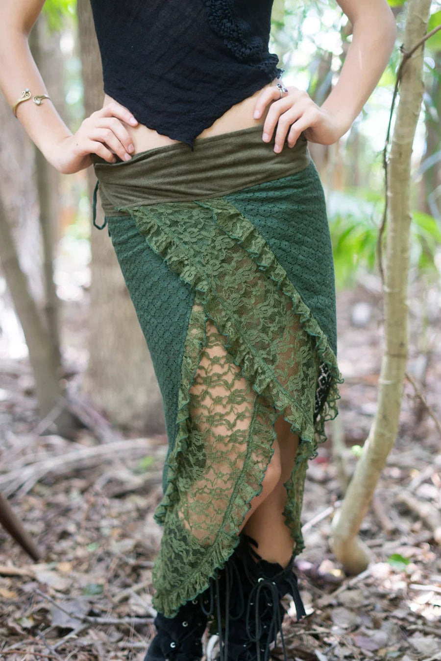 GAIA SKIRT RMX GREEN - Trancentral Shop