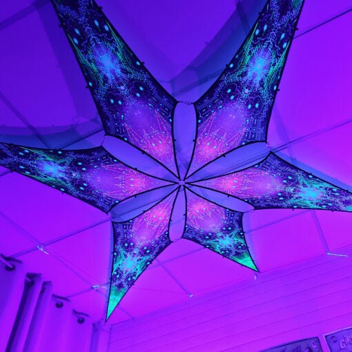 Geometry Galaxy – Psychedelic UV-Reactive Canopy – Ceiling Decoration – 6 petals set - Trancentral Shop