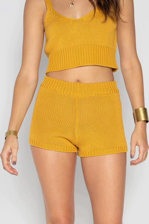 GEORGY KNIT SHORT HONEY YELLOW - Trancentral Shop