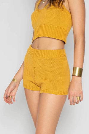 GEORGY KNIT SHORT HONEY YELLOW - Trancentral Shop