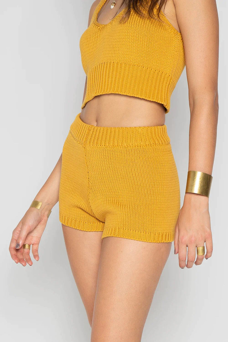 GEORGY KNIT SHORT HONEY YELLOW - Trancentral Shop