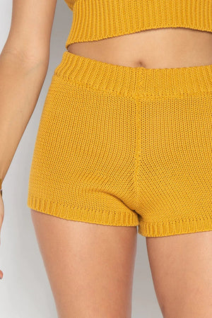 GEORGY KNIT SHORT HONEY YELLOW - Trancentral Shop