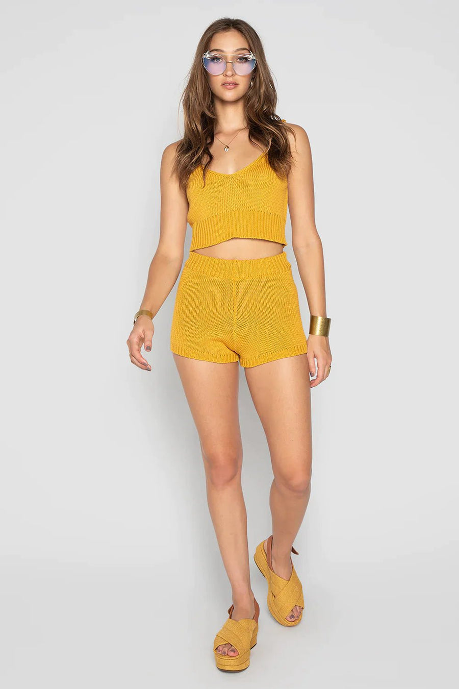 GEORGY KNIT SHORT HONEY YELLOW - Trancentral Shop