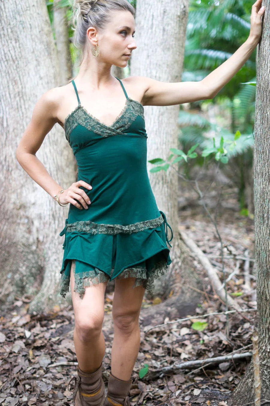 GYPSY PIXIE DRESS EMERALD - Trancentral Shop