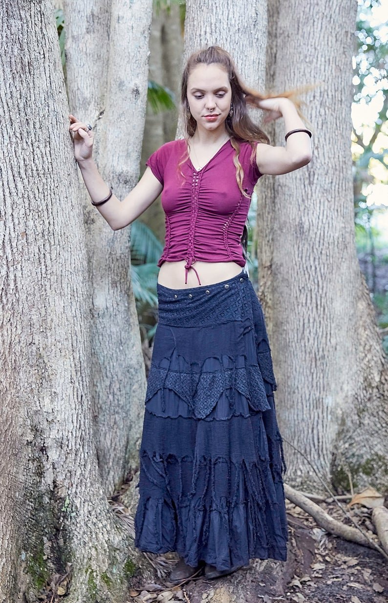 GYPSY QUEEN SKIRT BLACK - Trancentral Shop