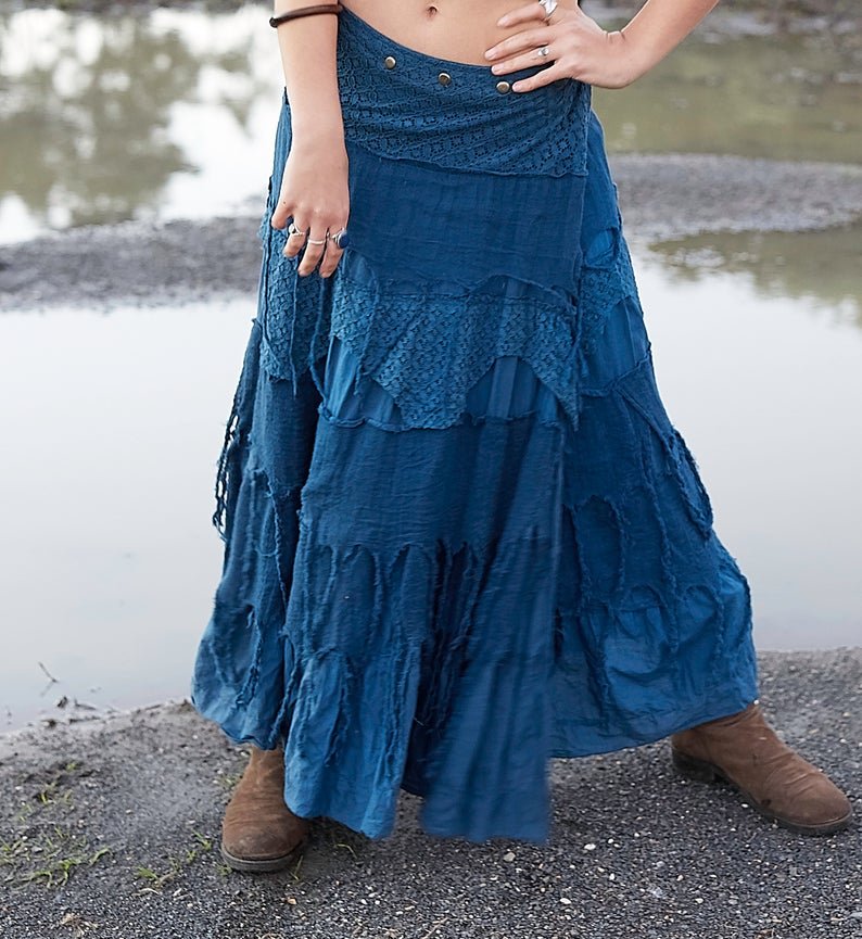 GYPSY QUEEN SKIRT BLUE - Trancentral Shop