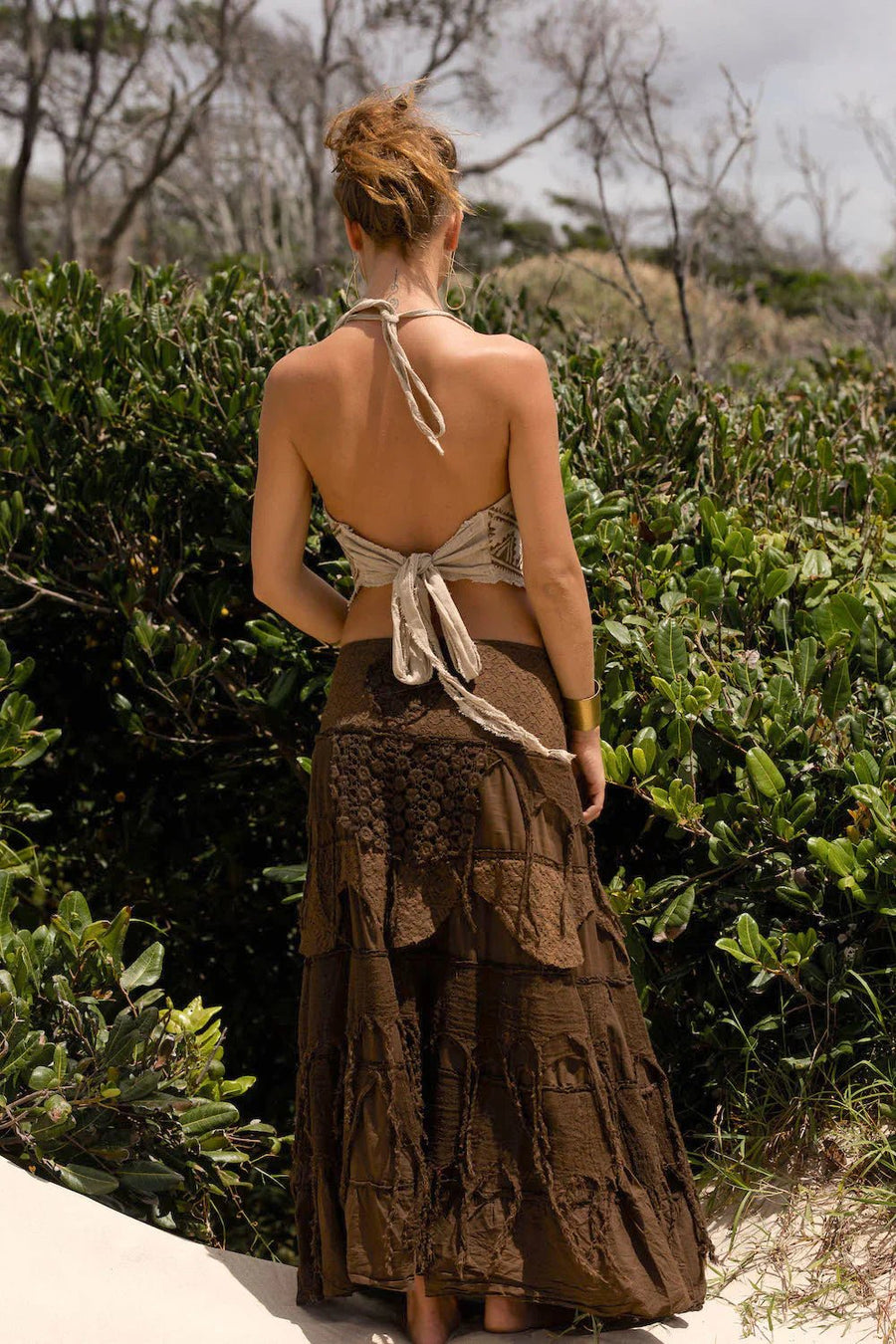 GYPSY QUEEN SKIRT BROWN - Trancentral Shop