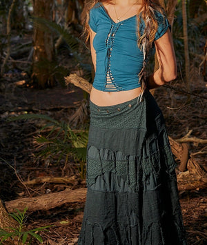 GYPSY QUEEN SKIRT GREEN - Trancentral Shop