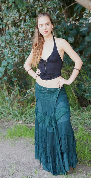 GYPSY QUEEN SKIRT GREEN - Trancentral Shop