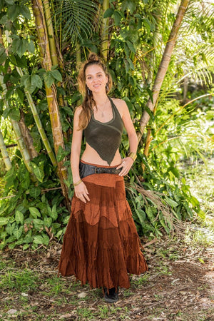 GYPSY QUEEN SKIRT TAN BROWN - Trancentral Shop