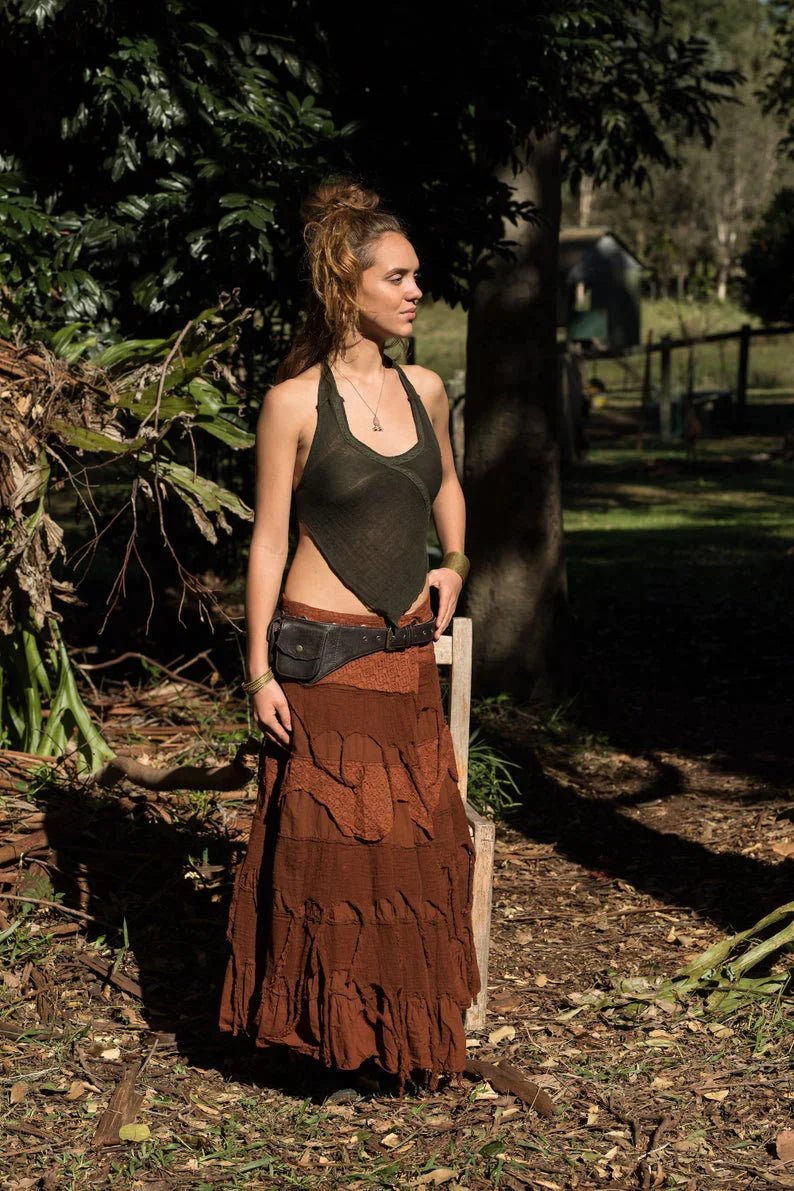 GYPSY QUEEN SKIRT TAN BROWN - Trancentral Shop