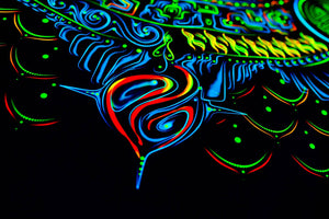 Handmade Maha Yantra UV Psychedelic tapestry - Trancentral Shop