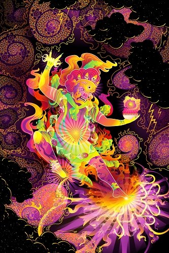 Hayagriva’s Eyes Psychedelic Fluorescent UV-Reactive Backdrop Tapestry Blacklight Poster - Trancentral Shop