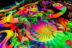 Hayagriva’s Eyes Psychedelic Fluorescent UV-Reactive Backdrop Tapestry Blacklight Poster - Trancentral Shop