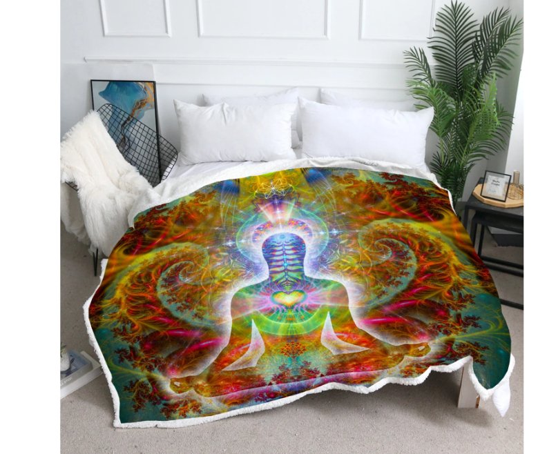 Heart Chakra Throw Blanket | Meditation Fleece Blanket | HeartSoul - Trancentral Shop