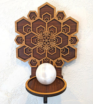 Hex Flower Wall Art - Shelf/Sconce - Trancentral Shop