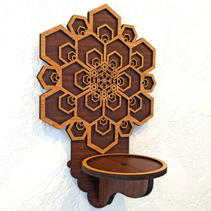 Hex Flower Wall Art - Shelf/Sconce - Trancentral Shop