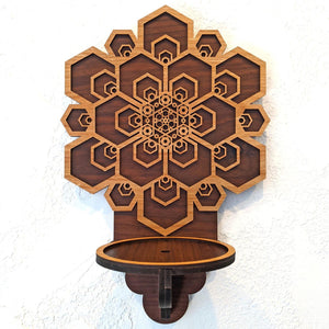 Hex Flower Wall Art - Shelf/Sconce - Trancentral Shop