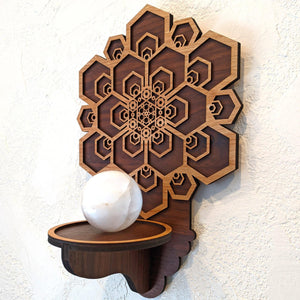 Hex Flower Wall Art - Shelf/Sconce - Trancentral Shop