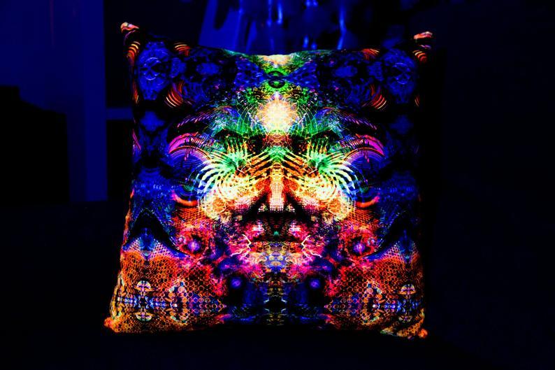 Hippie Trippy UV Pillow with fill - Trancentral Shop