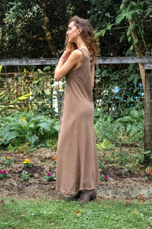 ILANA DRESS IN EARTHY BROWN - Trancentral Shop