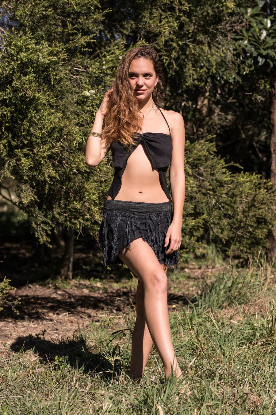 JUNGLE SKIRT BLACK - Trancentral Shop