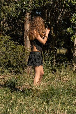 JUNGLE SKIRT BLACK - Trancentral Shop