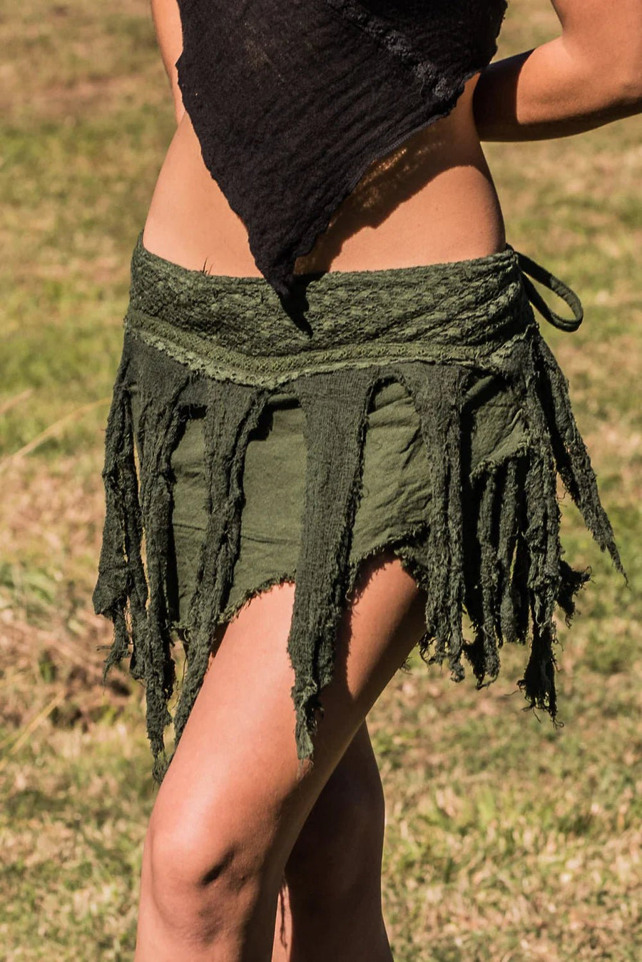 JUNGLE SKIRT GREEN - Trancentral Shop