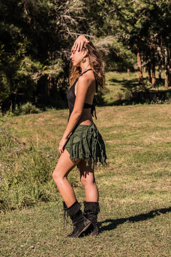 JUNGLE SKIRT GREEN - Trancentral Shop