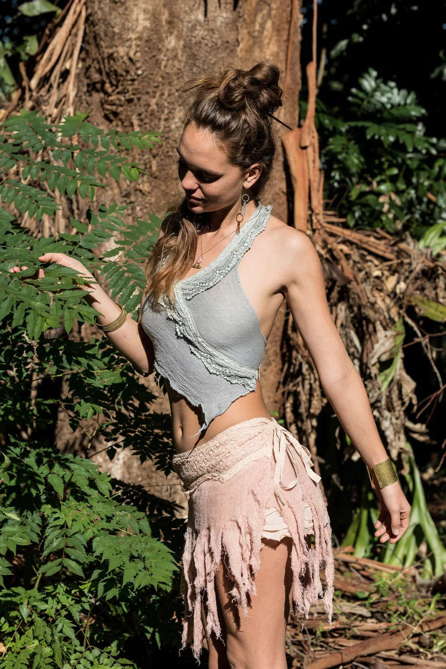 JUNGLE SKIRT IN WARM PINK - Trancentral Shop