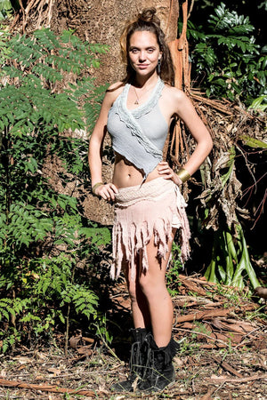 JUNGLE SKIRT IN WARM PINK - Trancentral Shop