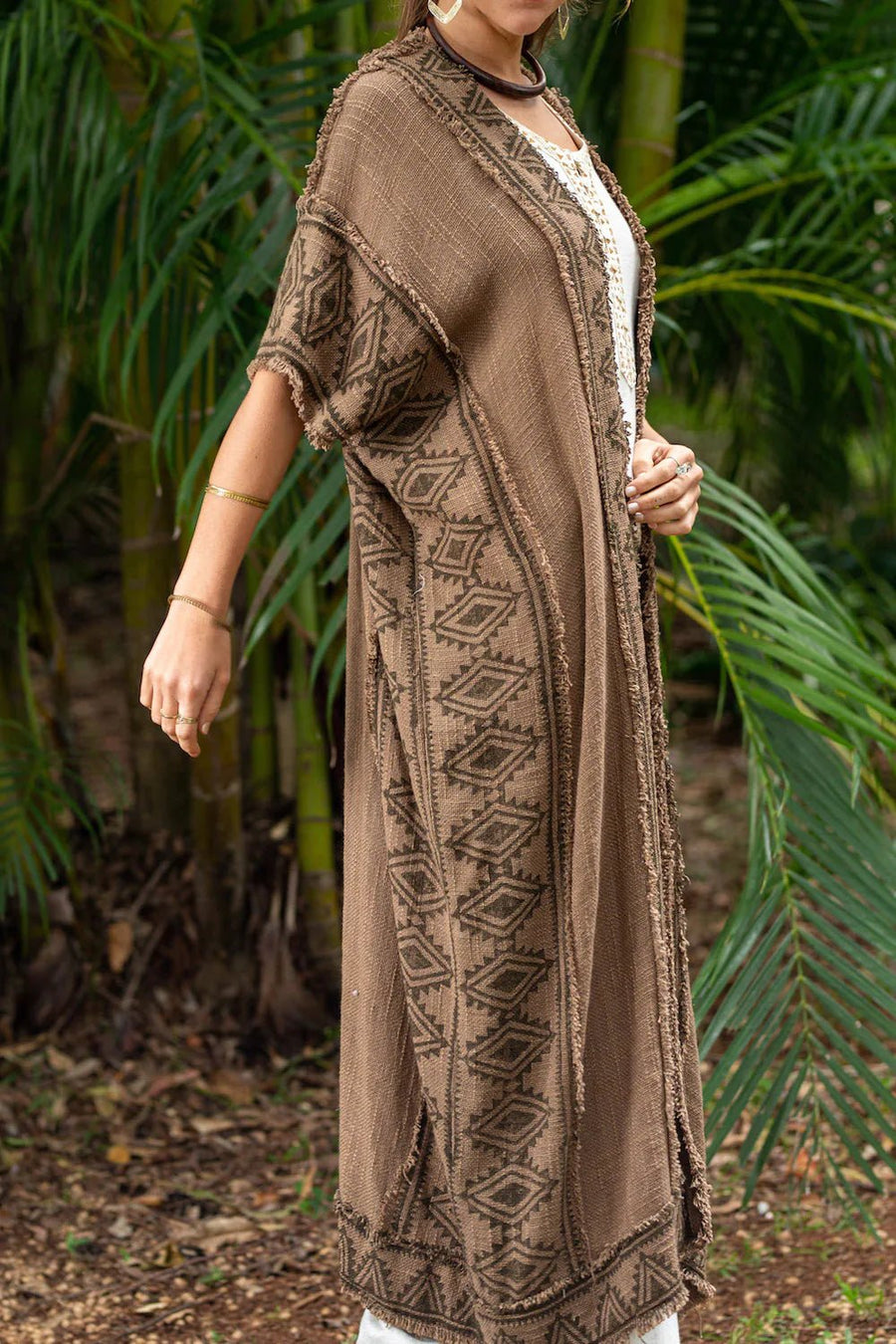 KERALA KAFTAN IN EARTHY BROWN - Trancentral Shop