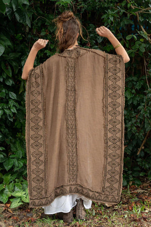 KERALA KAFTAN IN EARTHY BROWN - Trancentral Shop