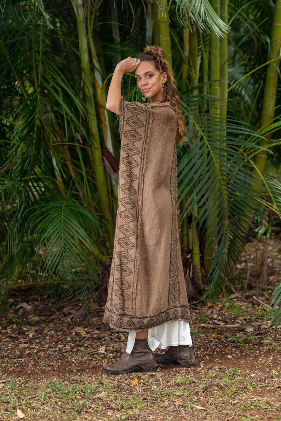 KERALA KAFTAN IN EARTHY BROWN - Trancentral Shop