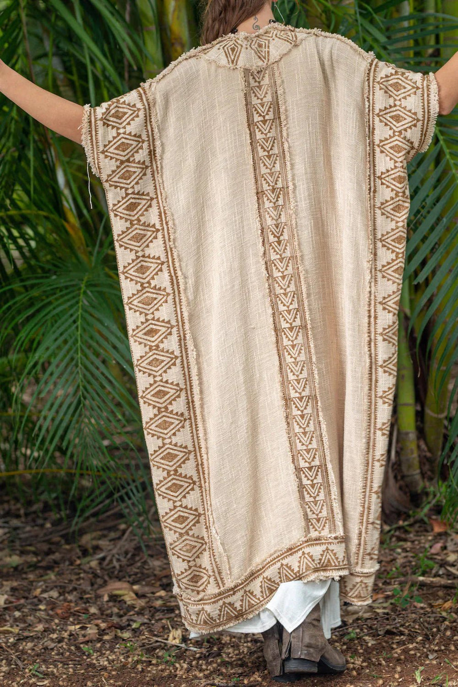 KERALA KAFTAN IN NATURAL WHITE - Trancentral Shop