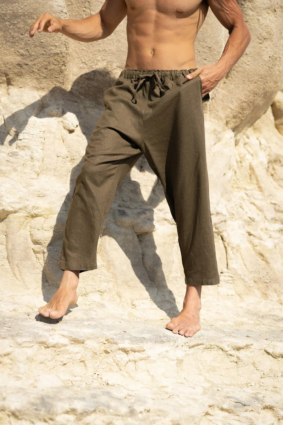 KOWA ORGANIC HEMP PANTS SAGE GREEN - Trancentral Shop